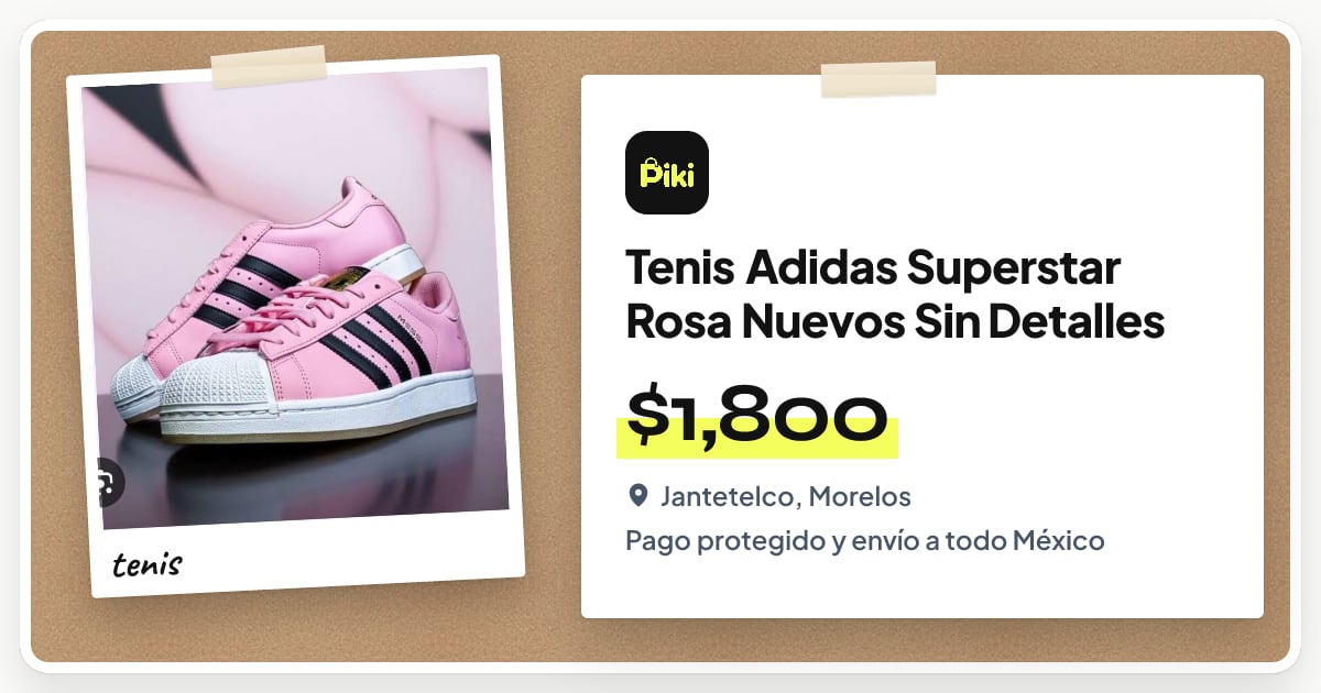 Tenis Adidas Superstar Rosa Nuevos Sin Detalles nuevo · $1,800 | Piki